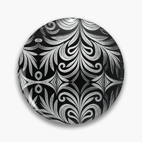 Item preview, Luxurious Filigree Fern 3D Print - Silver and Black Designer Pattern for a Modern Classic Glam Home designed and sold by thearttist.