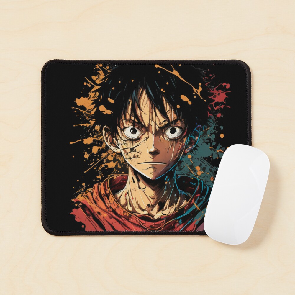 Mouse Pad Ergonomico One Piece Luffy Fundo Laranja - Maluco por