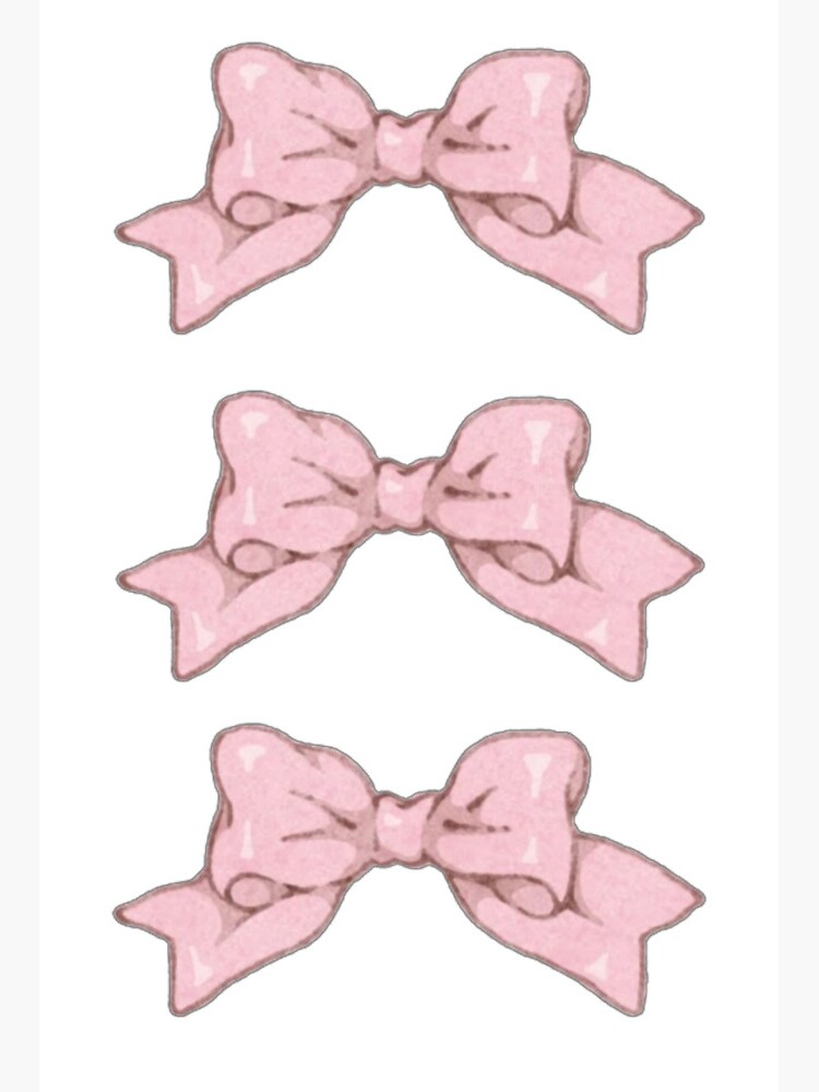 Pink Coquette ribbon bow watercolor hand drawn - Stock