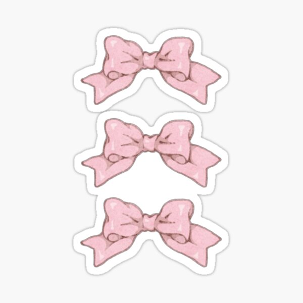 Coquette balletcore pink ribbon bow  Sticker for Sale by