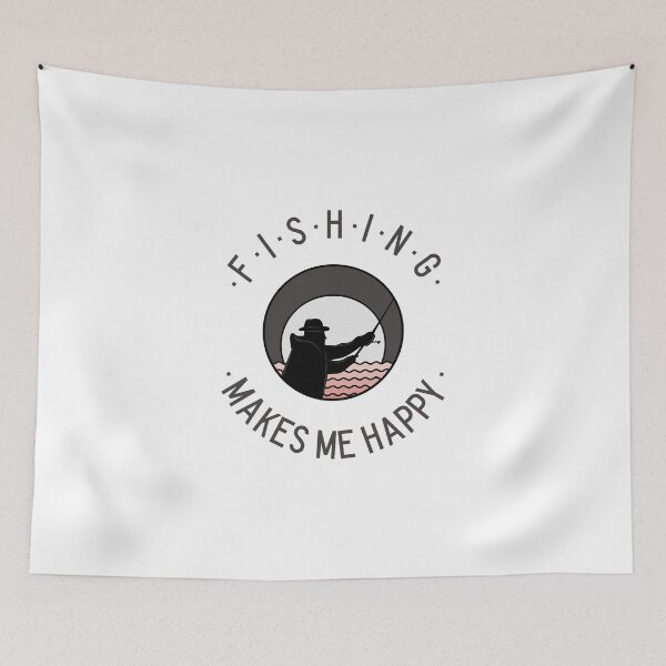 Item preview, Fishing Makes Me Happy designed and sold by crazydotdesigns.