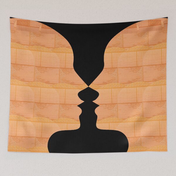 Item preview, Optical Illusion with Vase and Face black t-shirt | Optical Illusion with Vase and Face poster  designed and sold by KARTICK DUTTA.