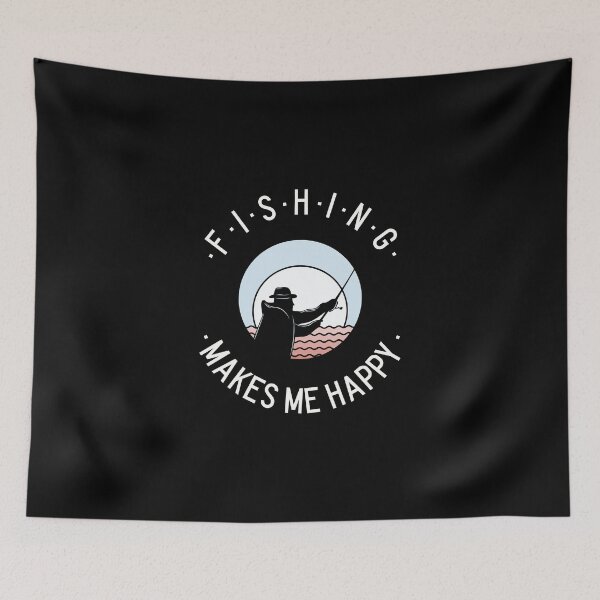 Item preview, Fishing Makes Me Happy designed and sold by crazydotdesigns.