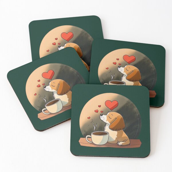 Item preview, Cuppa Love - Cute Dog _amp_ Coffee, Best Valentines   designed and sold by SatterleeKristi.