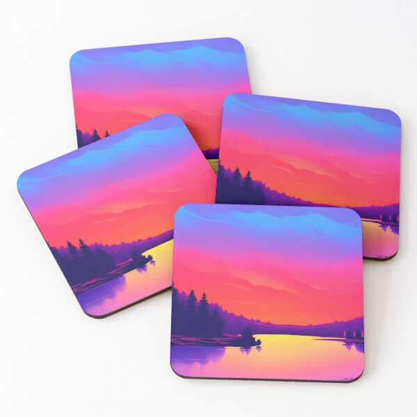 Item preview, Get the Best of Both Worlds with Our Minimalist Landscape and Retrowave Art Print designed and sold by supeart.