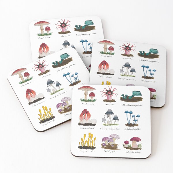 Item preview, Naturalist Fungus Mushroom Collection Watercolour White designed and sold by Nicky Rollings.