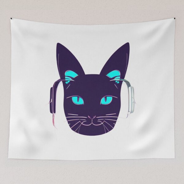 Item preview, Chilling Cat with Head phones designed and sold by SN-Creations.