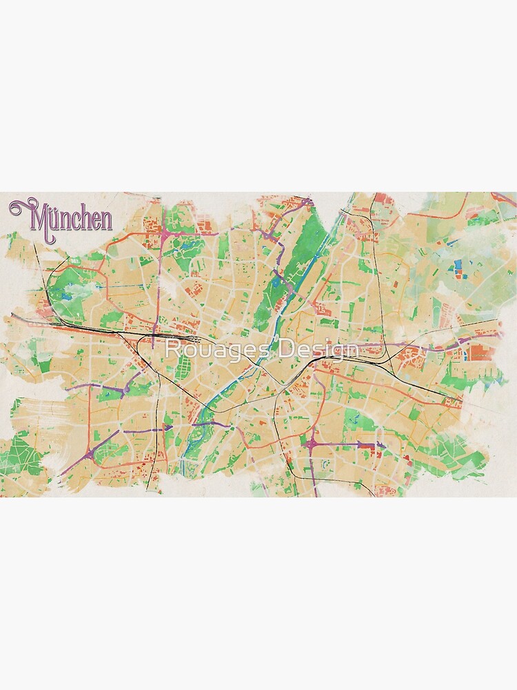 Thumbnail 3 of 3, Poster, Munich in Watercolor designed and sold by Rouages Design.