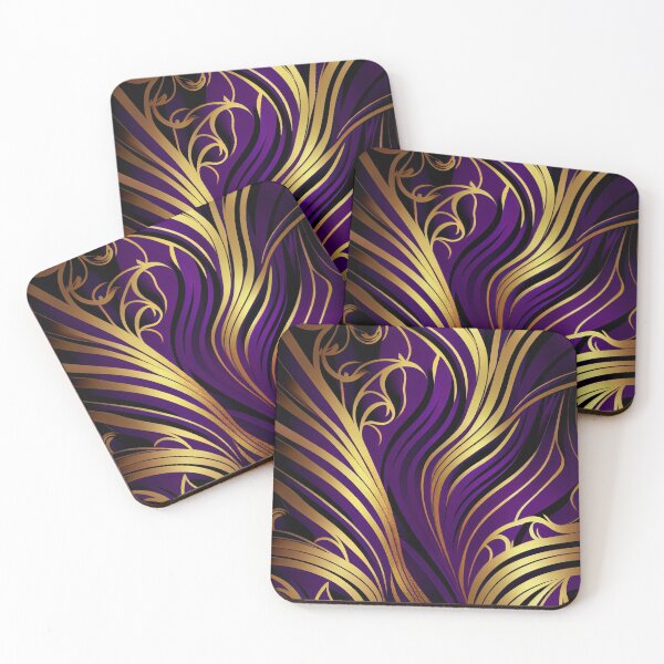 Item preview, Imperial Elegance: A Luxurious Gold and Purple Pattern designed and sold by HiArtify ❤️.