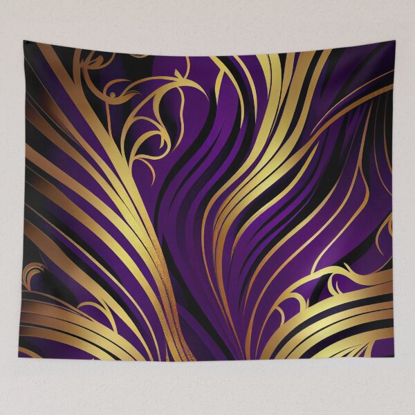 Item preview, Imperial Elegance: A Luxurious Gold and Purple Pattern designed and sold by HiArtify ❤️.