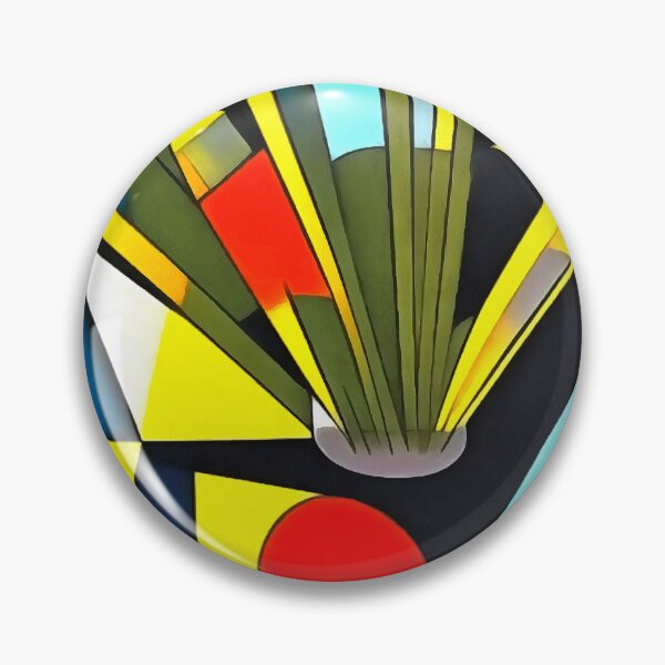 Item preview, Yellow Daffodils In A Red Vase Geometric Abstract Art designed and sold by taiche.