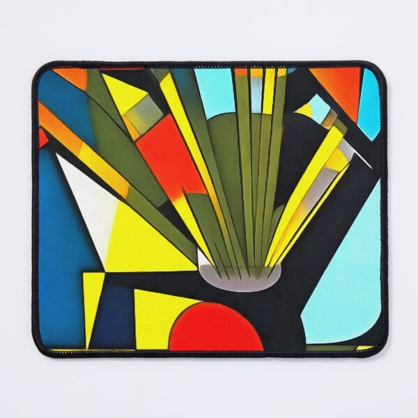 Item preview, Yellow Daffodils In A Red Vase Geometric Abstract Art designed and sold by taiche.