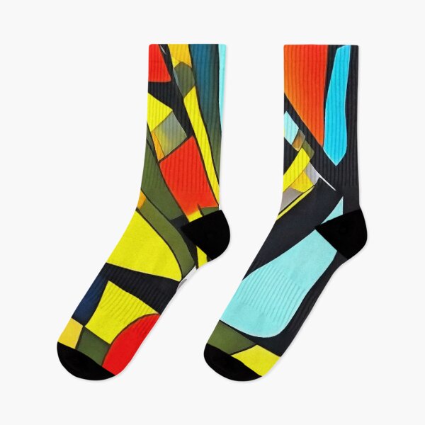 Item preview, Yellow Daffodils In A Red Vase Geometric Abstract Art designed and sold by taiche.