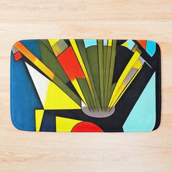 Item preview, Yellow Daffodils In A Red Vase Geometric Abstract Art designed and sold by taiche.