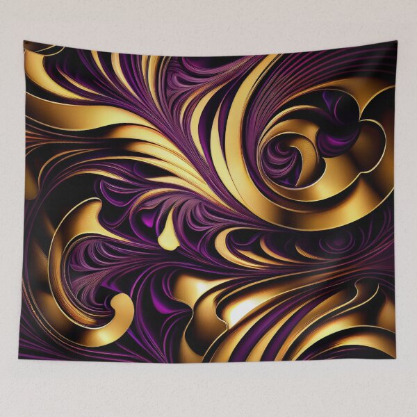 Item preview, Imperial Elegance: A Luxurious Gold and Purple Pattern designed and sold by HiArtify ❤️.