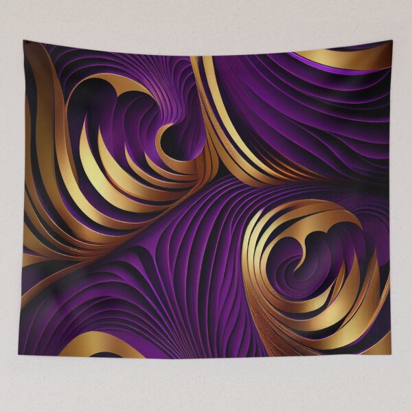 Item preview, Imperial Elegance: A Luxurious Gold and Purple Pattern designed and sold by HiArtify ❤️.