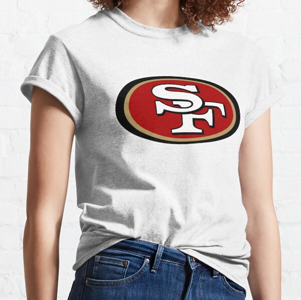 Womens San Francisco 49ers Rhinestone New Womens Sizing VNeck T