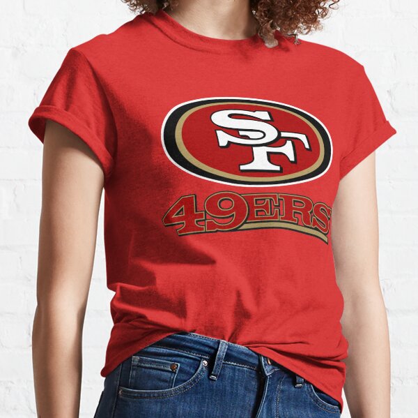 San Francisco 49ers Majestic Women's Draft Me V-Neck T-Shirt - Scarlet/Gold