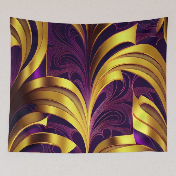 Item preview, Imperial Elegance: A Luxurious Gold and Purple Pattern designed and sold by HiArtify ❤️.