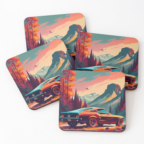Item preview, Ford Mustang Chargeback 1968 Car Beautiful Painting Illustration designed and sold by MadeByHaresShop.