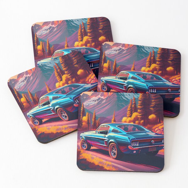 Item preview, Ford Mustang Chargeback 1968 Car Beautiful Painting Illustration designed and sold by MadeByHaresShop.