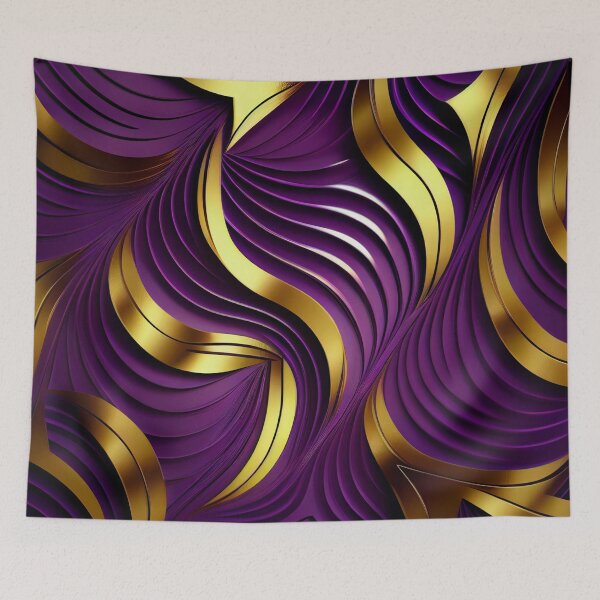 Item preview, Imperial Elegance: A Luxurious Gold and Purple Pattern designed and sold by HiArtify ❤️.