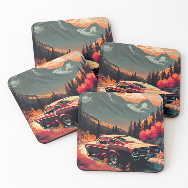 Item preview, Ford Mustang Chargeback 1968 Car Beautiful Painting Illustration designed and sold by MadeByHaresShop.