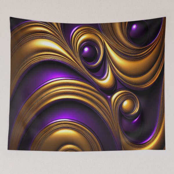 Aperçu de l'œuvre Imperial Elegance: A Luxurious Gold and Purple Pattern créée et vendue par HiArtify ❤️.