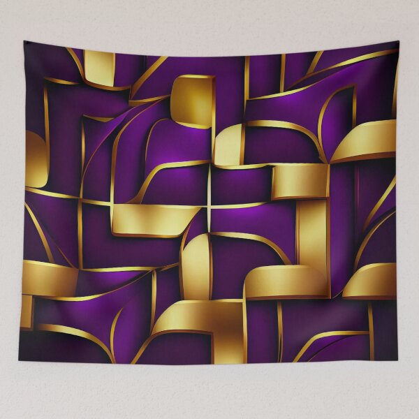 Item preview, Imperial Elegance: A Luxurious Gold and Purple Pattern designed and sold by HiArtify ❤️.