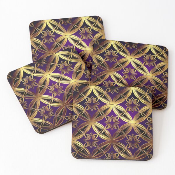Item preview, Imperial Elegance: A Luxurious Gold and Purple Pattern designed and sold by HiArtify ❤️.
