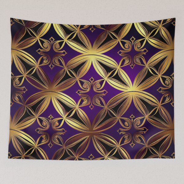 Item preview, Imperial Elegance: A Luxurious Gold and Purple Pattern designed and sold by HiArtify ❤️.