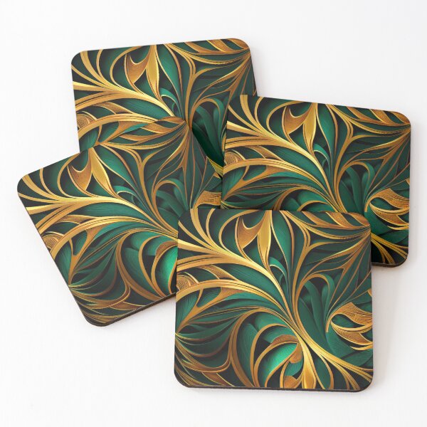 Item preview, Elegant Emerald: A Gold and Green Graphic Design designed and sold by HiArtify ❤️.