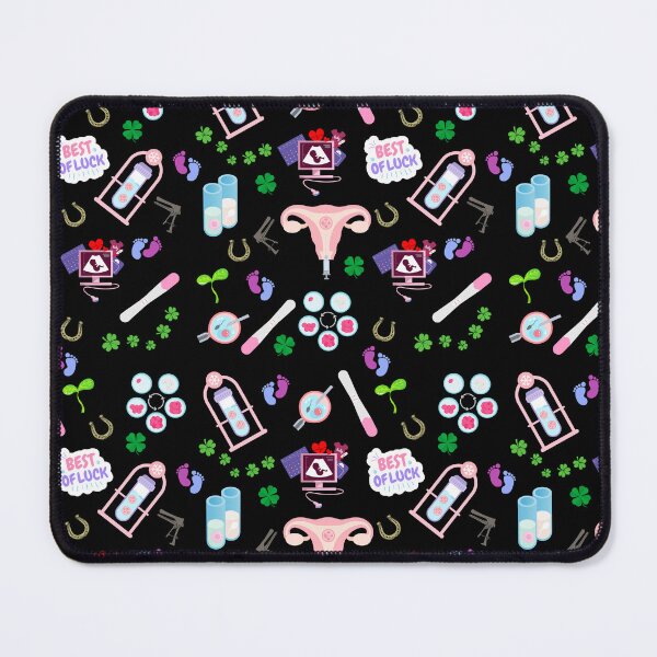 Item preview, Transfer day for fertility treatment pattern on black designed and sold by Lady-Frost.