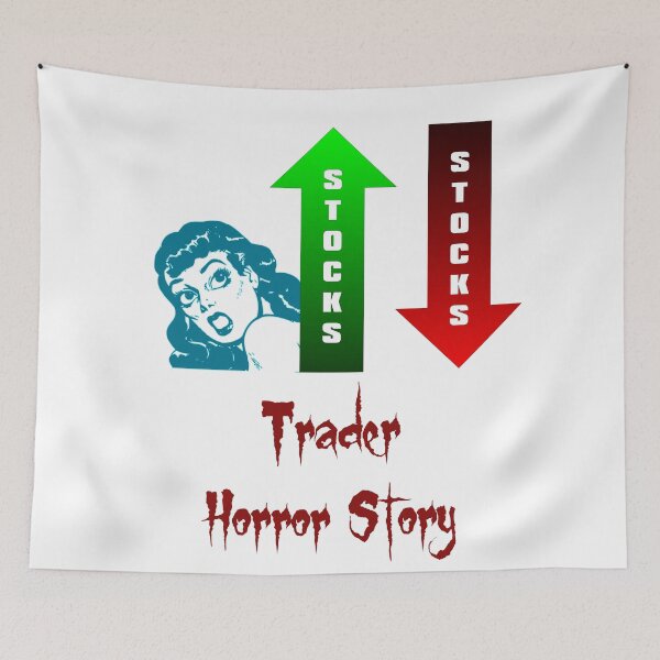 Item preview, 'Trader Horror Story' FUD Design - Stock and Crypto Trading Problems designed and sold by Ridiculam Toga.