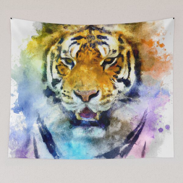 Item preview, Tiger Screen , Fear The Tiger , Watercolor Painting designed and sold by Color-Me-Blue.