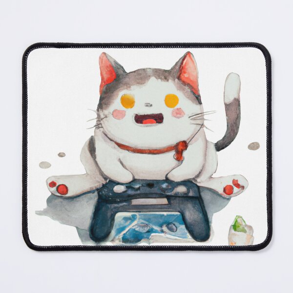 Item preview, Cat playing video game- Edited AI generated art designed and sold by Frostp.