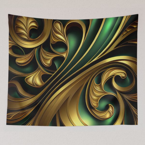 Item preview, Elegant Emerald: A Gold and Green Graphic Design designed and sold by HiArtify ❤️.