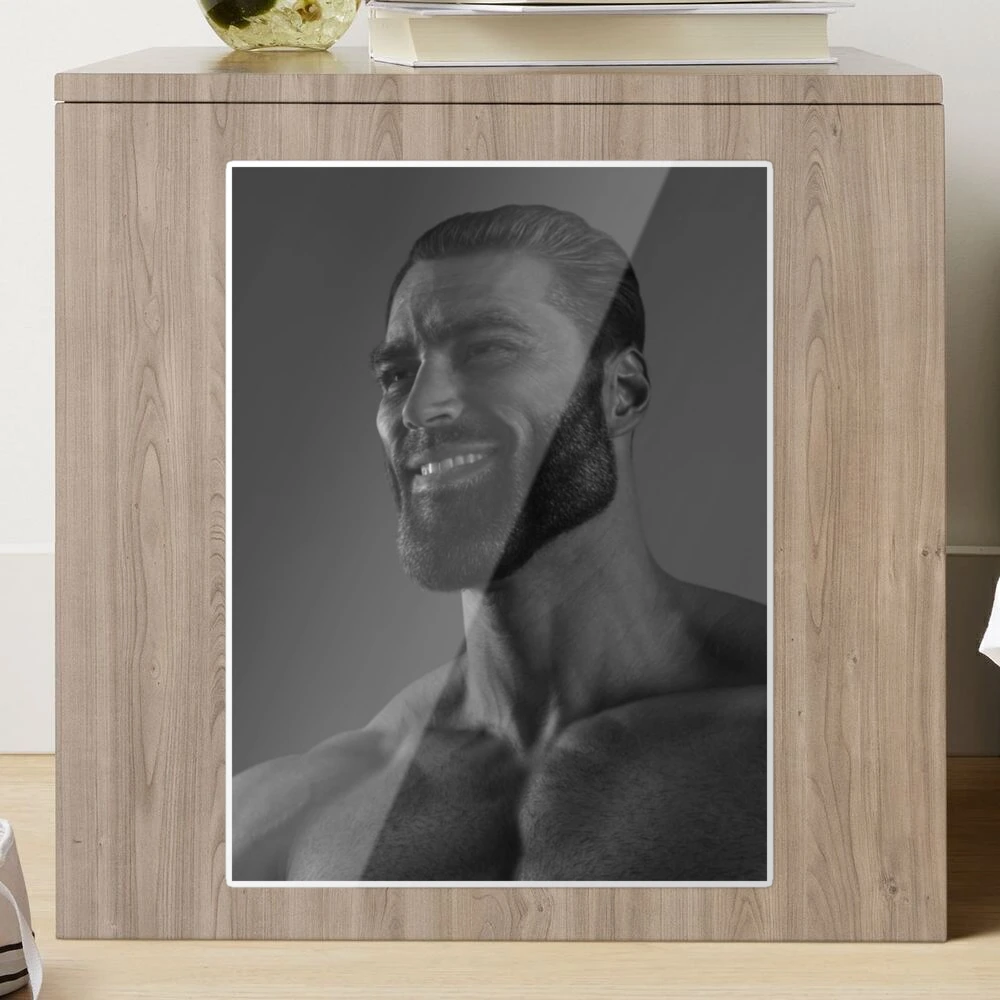 Giga Chad smiling by Sr-vinnce, Redbubble in 2023