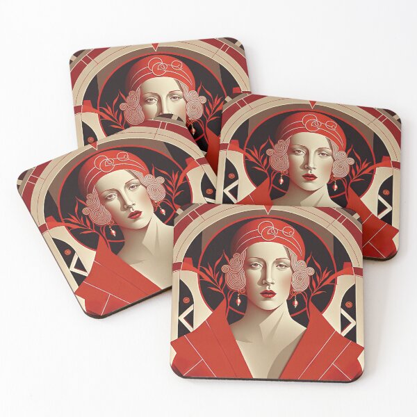 Item preview, Beautiful Art Deco Lady in Red designed and sold by Shundayah.