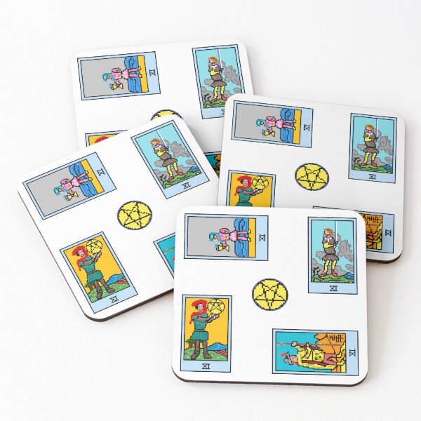 Item preview, Pixel Waite Tarot Minor Arcana Court Cards Page - 84th Sticker Pack and Magnets designed and sold by Pixel Waite.