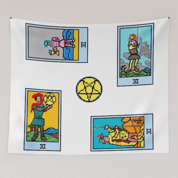 Item preview, Pixel Waite Tarot Minor Arcana Court Cards Page - 84th Sticker Pack and Magnets designed and sold by Pixel Waite.
