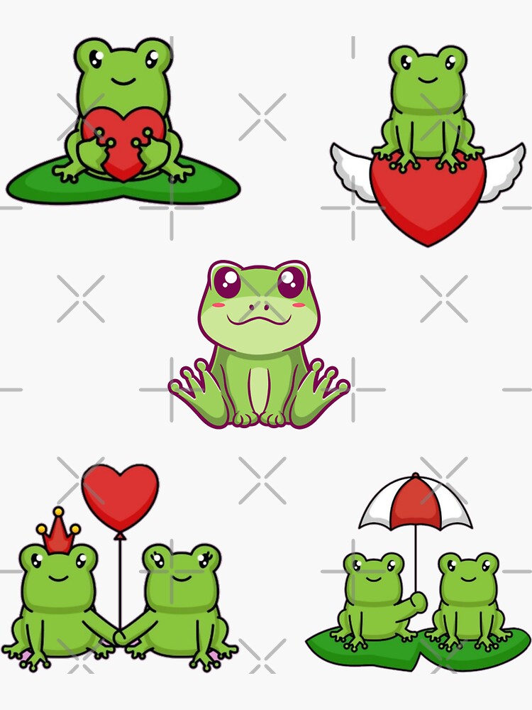 Cute And Kawaii Frogs Sticker Pack Sticker For Sale By Redakhatib Redbubble 1553