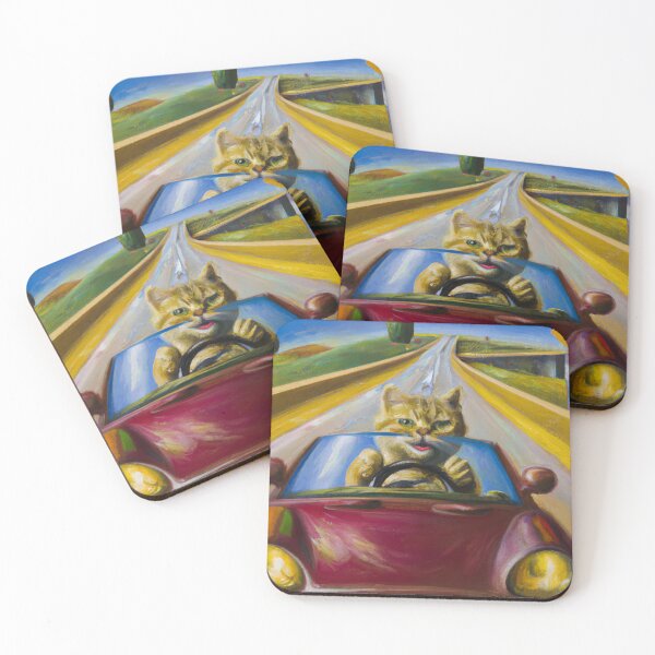 Item preview, Cool Driving Cat designed and sold by Cars with Character.