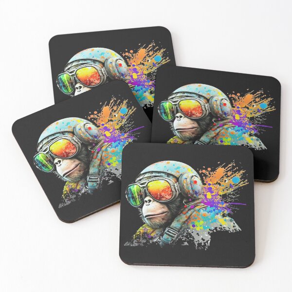 Item preview, Aviator color splash monkey designed and sold by obstinator.