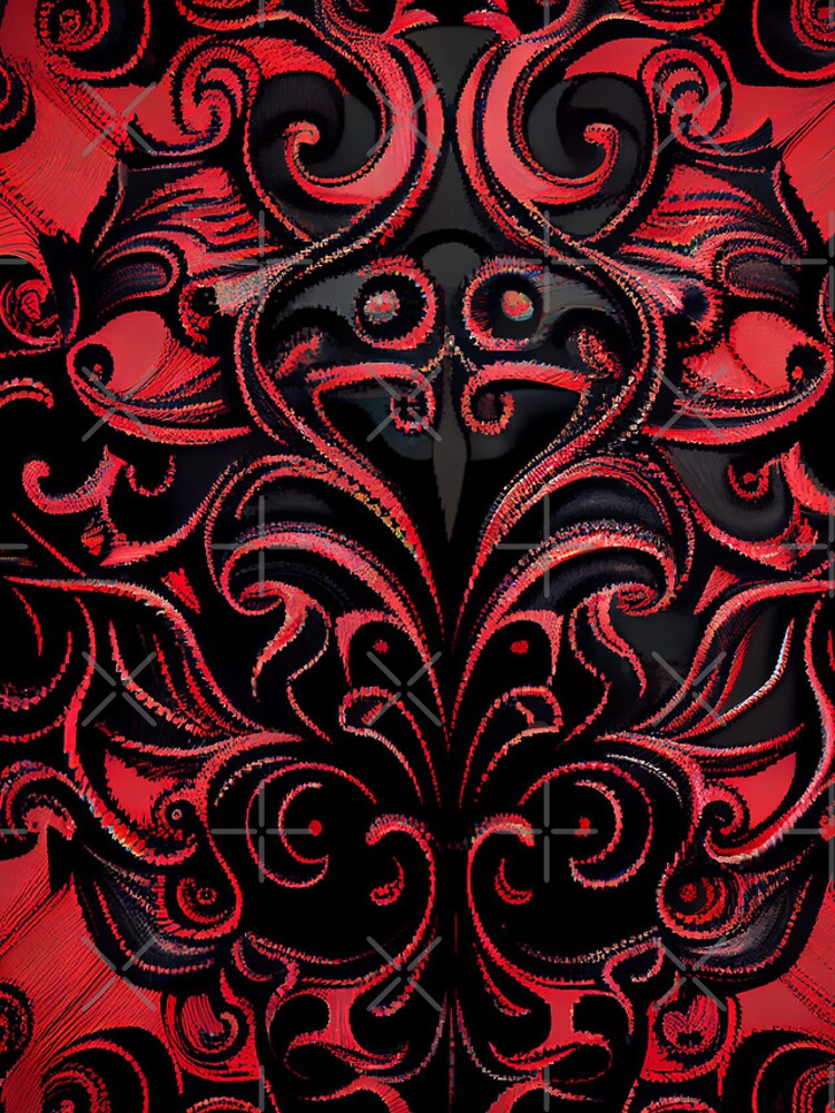 Imagen 4 de 4, Funda de iPhone con la obra Red Black European Pattern Digital Painting, diseñada y vendida por CodeAndColors.