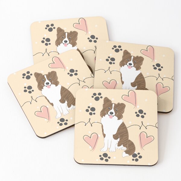 Item preview, LOVE Brindle Border Collie designed and sold by Lulupainting.