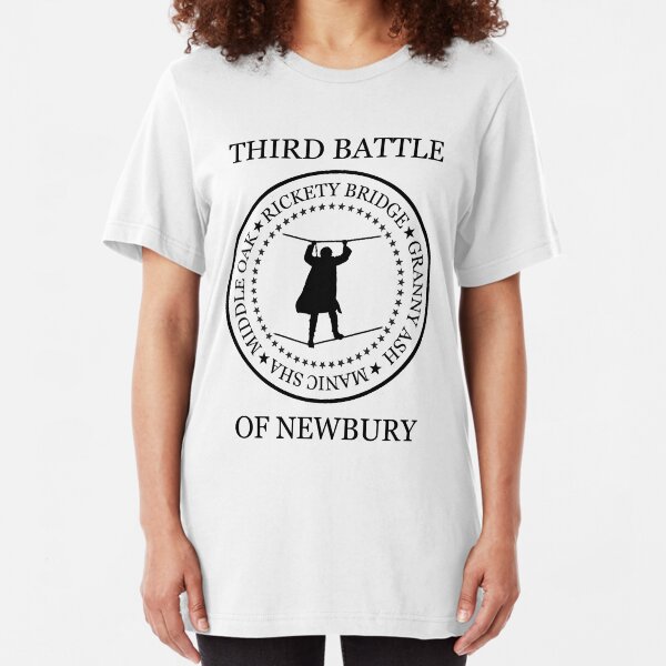 Third Battle of Newbury (rickety, black text, 202) Slim Fit T-Shirt