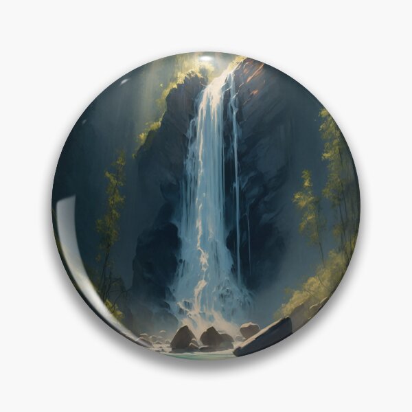 Item preview, Tall waterfall -Golden Hour - By Tiberius404 designed and sold by Tiberius404.