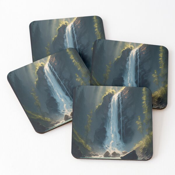 Item preview, Tall waterfall -Golden Hour - By Tiberius404 designed and sold by Tiberius404.