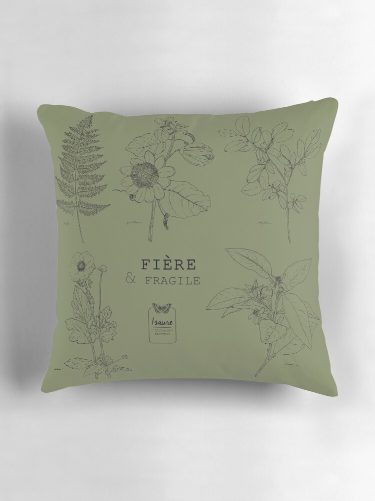 Aperçu 3 sur 4. Coussin avec l'œuvre FIERE & FRAGILE créée et vendue par IsaureEcartfixe.